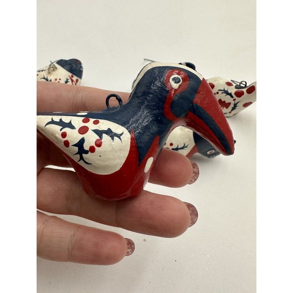 Ceramic Animals Christmas Ornaments Blue Re White Giraffe Bird Zebra Hippo Rhino - Picture 5 of 9